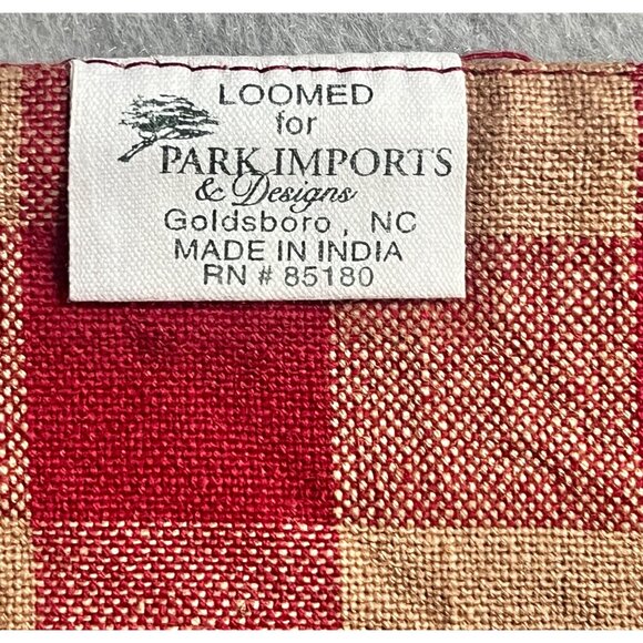 Park Imports & Designs Red Tan Apple and Checked Kitchen Tea Towel 30"x18" - Picture 4 of 7